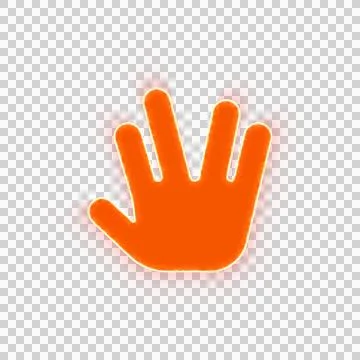 Red icon Live long and prosper with iridescent fire stripe. Sharp alpha channel Stock Illustration