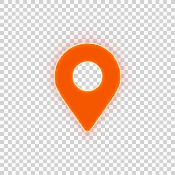Red icon map marker with iridescent fire stripe. Sharp alpha channel border. Stock Illustration