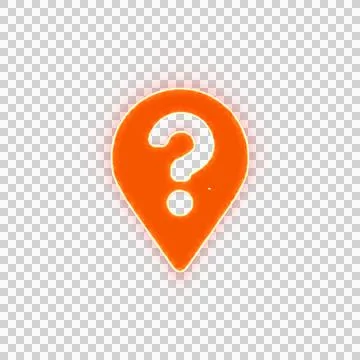 Red icon map marker question with iridescent fire stripe. Sharp alpha channel Stock Illustration