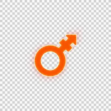Red icon mars stroke with iridescent fire stripe. Sharp alpha channel border. Stock Illustration