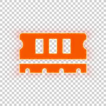 Red icon memory with iridescent fire stripe. Sharp alpha channel border. Stock Illustration