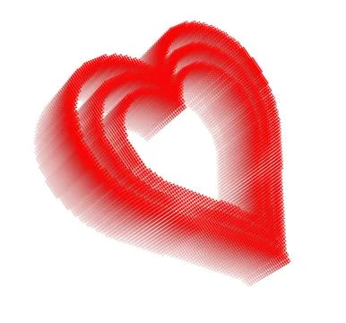 Red icon-like pixel mage of heart Stock Illustration