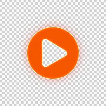 Red icon play circle with iridescent fire stripe. Sharp alpha channel border. Illustrazione stock