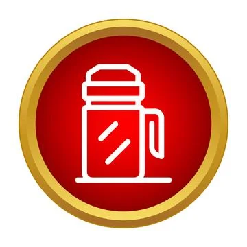 Red icon representing portable vacuum flask for drinks イラスト素材