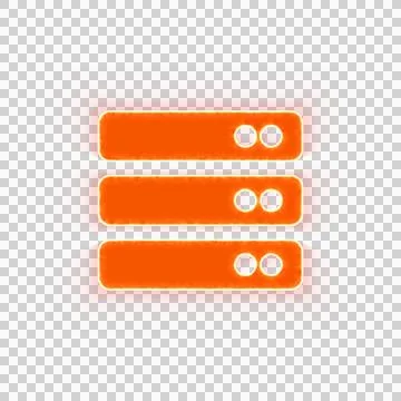 Red icon server with iridescent fire stripe. Sharp alpha channel border. Illustrazione stock