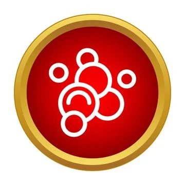 Red icon showing abstract molecular structure or soap bubbles Stock Illustration