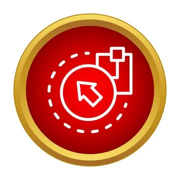 Red icon showing a cursor selecting a target area Stock Illustration