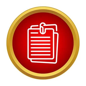Red icon showing documents with a paperclip Stockillustratie