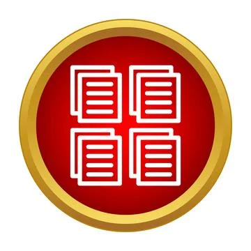 Red icon showing multiple files and documents 스톡 일러스트