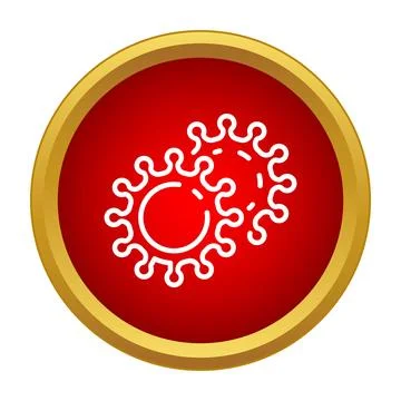Red icon showing pathogen virus cells Stock Illustration