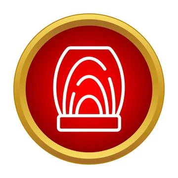 Red icon showing a simple fire flame symbol 库存插图