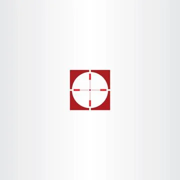 Red icon sniper target vector symbol Stock Illustration