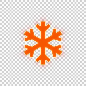 Red icon snowflake with iridescent fire stripe. Sharp alpha channel border. Stock Illustration