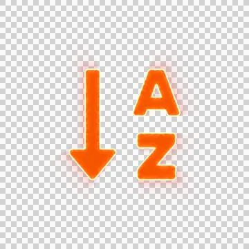 Red icon sort alpha down with iridescent fire stripe. Sharp alpha channel Stock Illustration