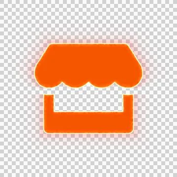 Red icon store with iridescent fire stripe. Sharp alpha channel border. Ilustración de archivo