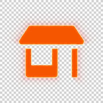 Red icon store with iridescent fire stripe. Sharp alpha channel border. Ilustración de archivo