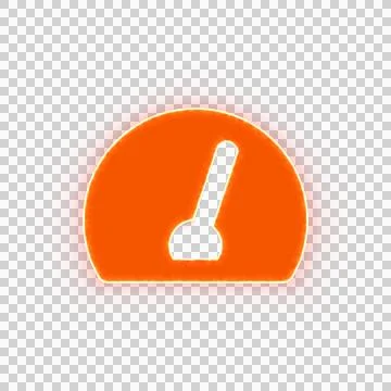 Red icon tachometer with iridescent fire stripe. Sharp alpha channel border. Stock Illustration