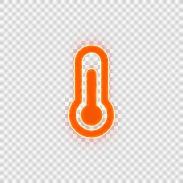 Red icon thermometer three quarters with iridescent fire stripe. Sharp alpha Stock Illustration