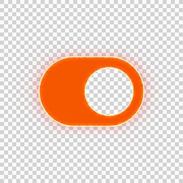 Red icon toggle on with iridescent fire stripe. Sharp alpha channel border. Stock Illustration