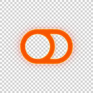 Red icon toggle off with iridescent fire stripe. Sharp alpha channel border. Stock Illustration