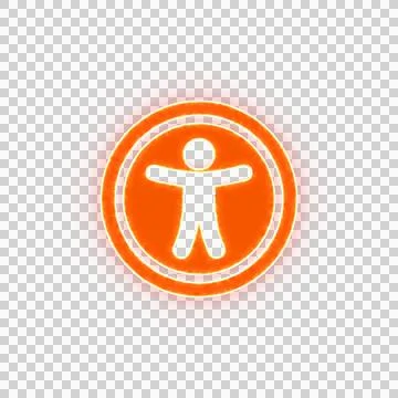 Red icon universal access with iridescent fire stripe. Sharp alpha channel Stock Illustration