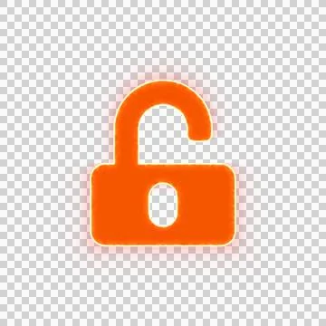 Red icon unlock with iridescent fire stripe. Sharp alpha channel border. Stock-Illustration