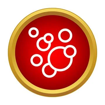 Red icon with white outline bubbles inside Stock Illustration