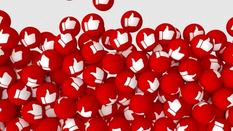 Like Red Icons Transition Stock Footage 137891886