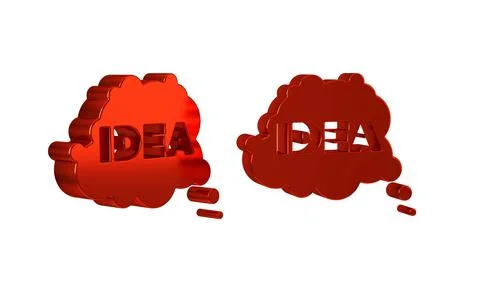 Red Idea, speech bubble icon isolated on transparent background. Message sp.. Stock Illustration