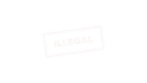 Red Illegal Rubber Stamp Animation on White Background 4K Stock Footage 339029377