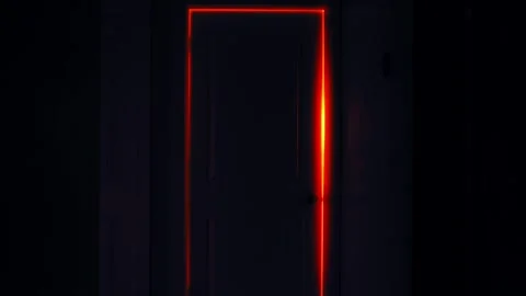 Red Illuminated Door Frame 库存影片 297992143