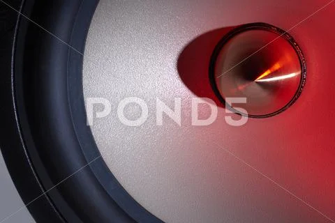 Red illuminated loudspeaker detail Stock Photos