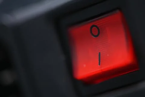Red illuminated switch Stock-Fotos
