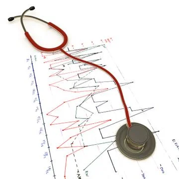 Red illustration of a stethoscope Stock Illustration