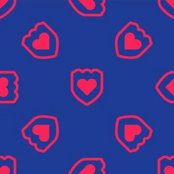 Red Immune system icon isolated seamless pattern on blue background. Medical Illustrazione stock