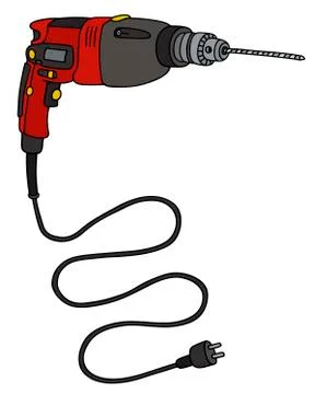 Red impact drill Stock Illustration