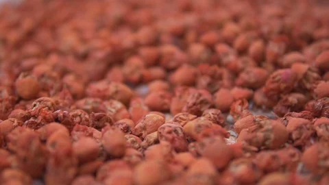 Red incense in Marrakech Morocco close up spices souk moving shot Stock Footage 87459685