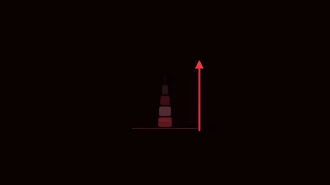 Red Income Arrow Stack Rise Flat Design Finance Animation Stockbeeldmateriaal 342610833
