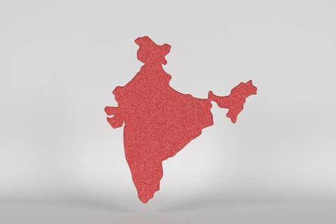 Red India with white background,3D Render Stock Illustration