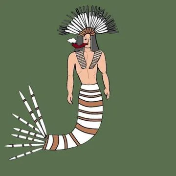 Red Indian on the grass 스톡 일러스트