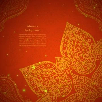 Red indian ornament Illustrazione stock