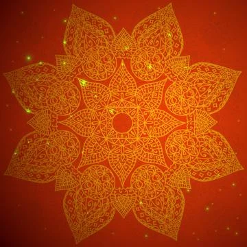 Red indian ornament Illustrazione stock