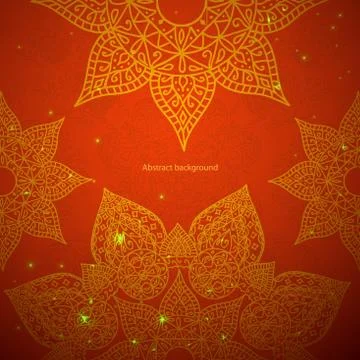 Red indian ornament Illustrazione stock