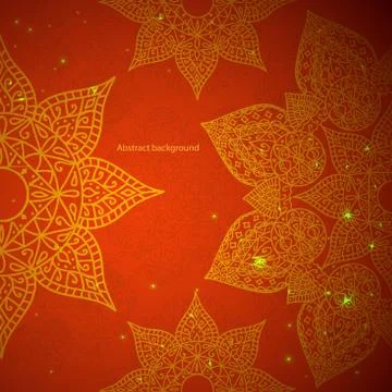 Red indian ornament Illustrazione stock