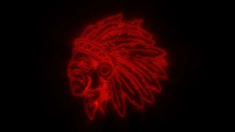 Red Indian Warrior Animated Logo with Reveal Effect Stock-Footage 113144045