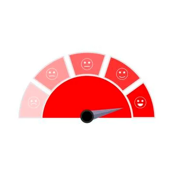 Red indicator user interface with smile face Stock Illustration