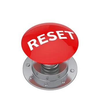 Red Industrial Reset Button . 3d Rendering Stock Illustration