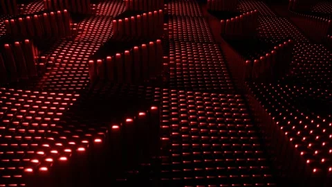 Red Infinite Cycle of Column Growth Background VJ Loop l 4K Stock Footage 301886172
