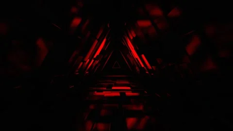 Red Infinite Triangle Sci Fi Glitch Tunnel Background VJ Loop in 4K Stock Footage 310778049