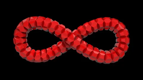 Red Infinity Greeble Run Stock Footage 87545951